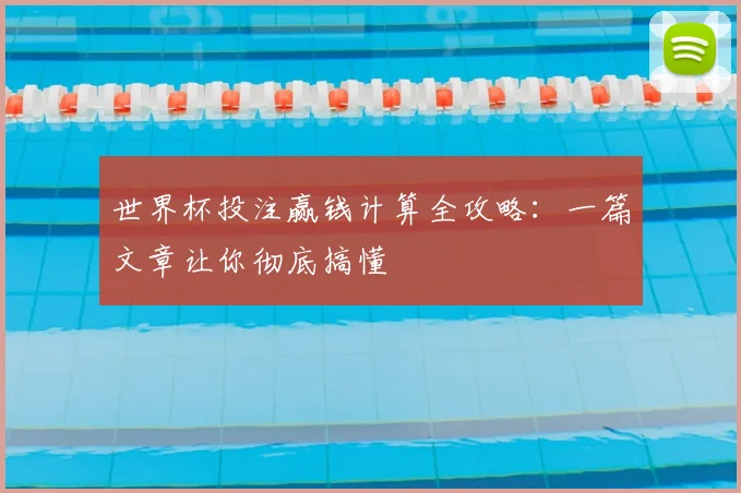 世界杯投注赢钱计算全攻略：一篇文章让你彻底搞懂